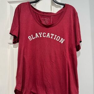 Fifth Sun Slaycation Graphic Tee Burgundy Women’s XL Short Sleeve Shirt